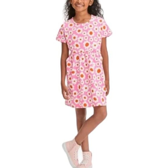 Girls' Relaxed Fit Short Sleeve Knit Dress | Cat & Jack| Small (6/7) - Picture 9 of 10
